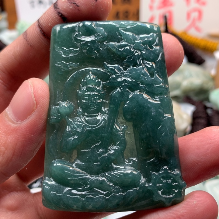 翡翠未镶嵌颈饰保真天然a货翡翠