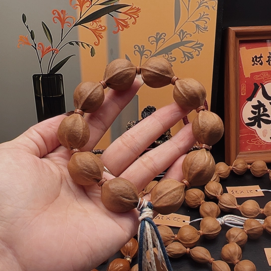 私***尘橄榄核手串20.25梅林铁核