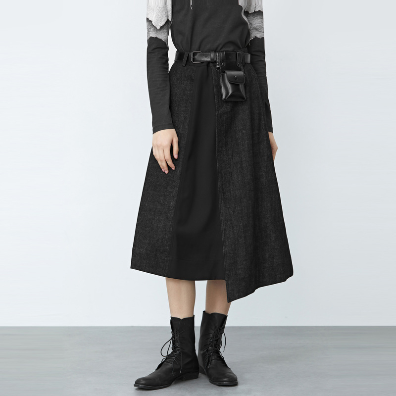 【轻奢】圣迪奥秋季欧若智性风不规则半身裙S21481121