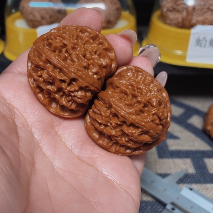 文玩核桃把件丛**件全品三角白39