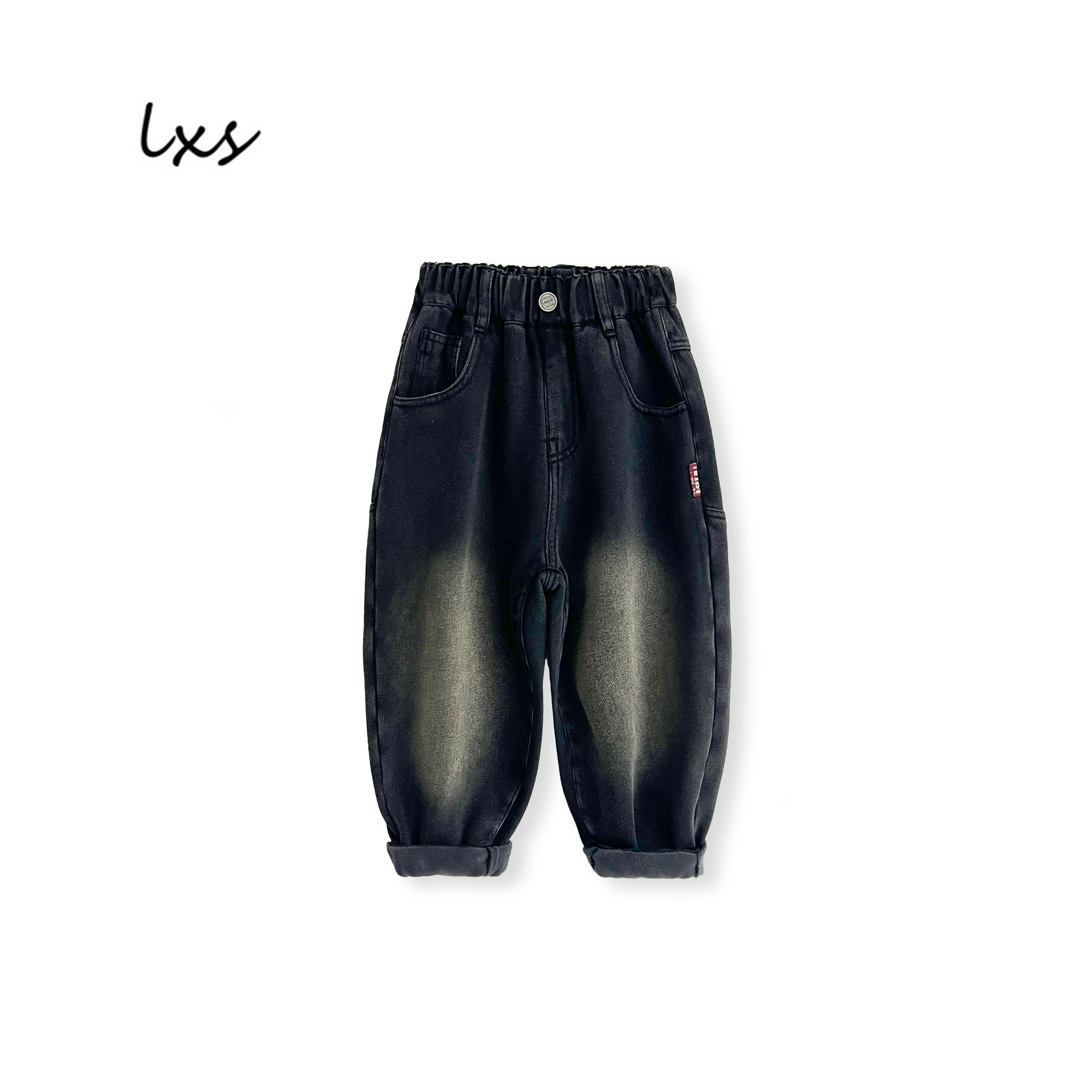 童装冬季加绒牛仔裤2025儿童韩版宽松百搭洋气潮款水洗牛仔A52228