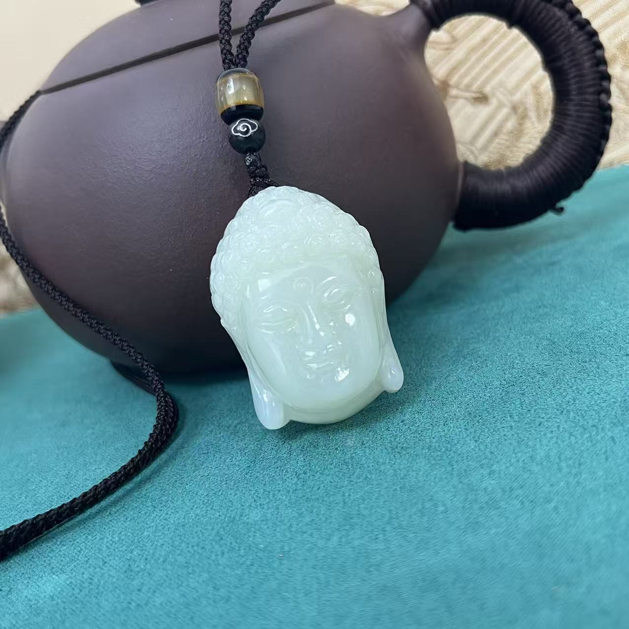 天然和田玉佛头吊坠玉石吊坠