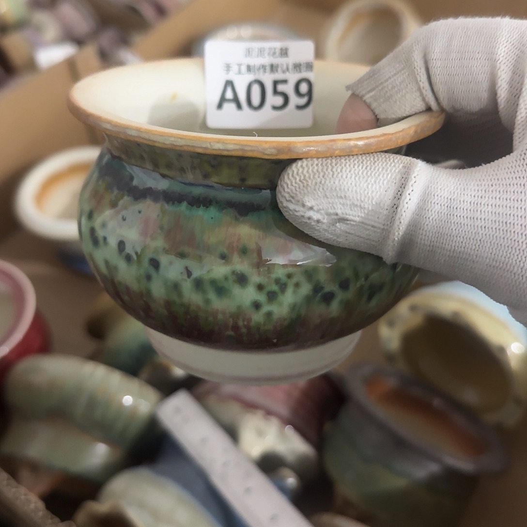 瓷片景德镇手工花盆