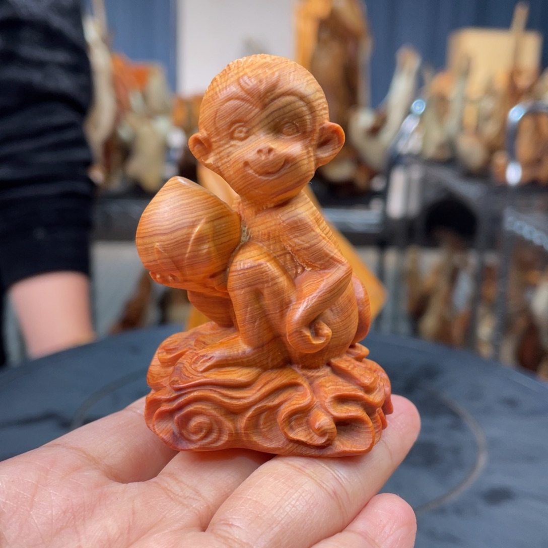 柏木（崖柏）手把件猴子