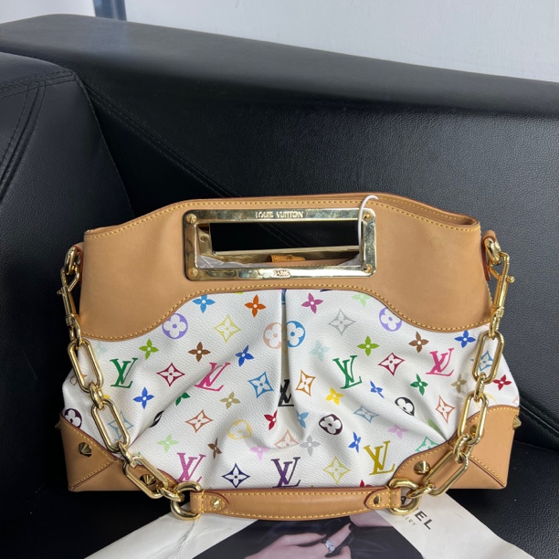 95新 LouisVuitton/路易威登 捐金沉珠/白三菜中号朱迪单肩