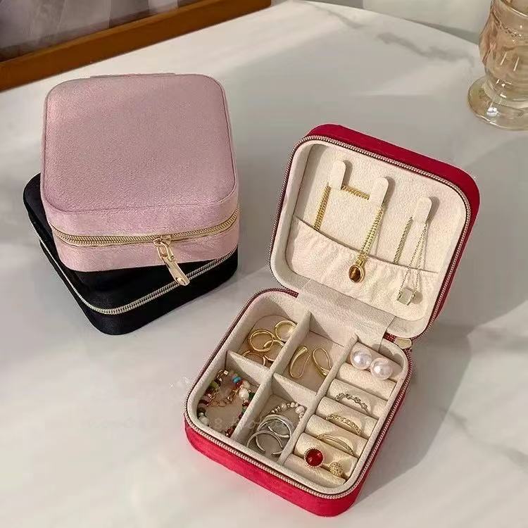 首饰盒/箱 【9cmx9cm】精致便携式首饰收纳盒家庭收纳