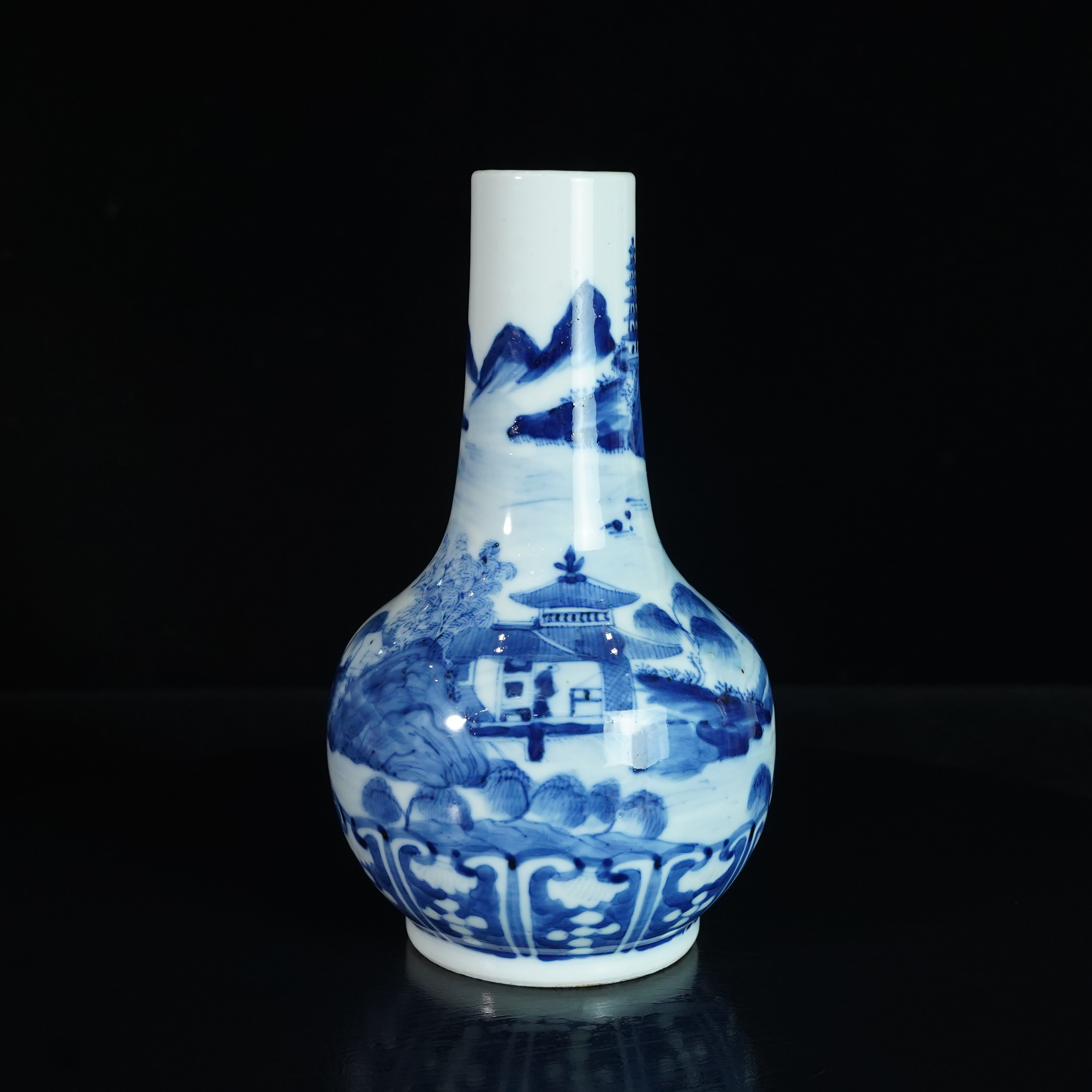 LLXZ250105007【十竹斋】清光绪山水纹天球瓶