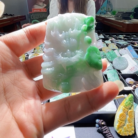 翡翠未镶嵌颈饰一个