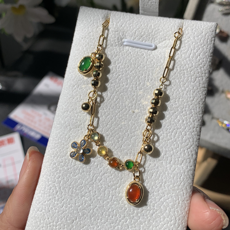 纯天然缅甸翡翠A货多宝盘缠手链显白