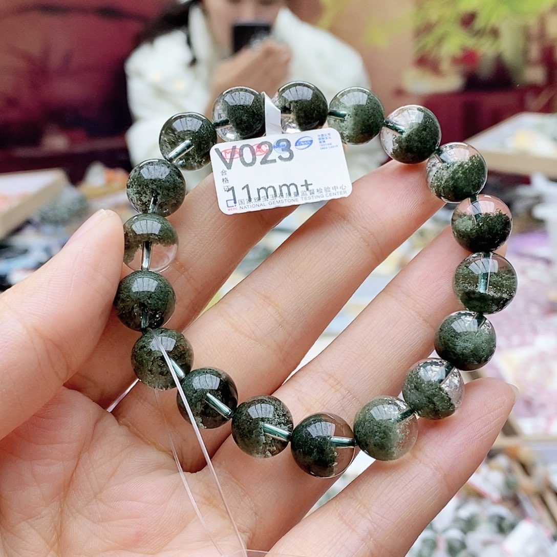 水晶手链未镶嵌就**乐V023绿幽灵11.5mm