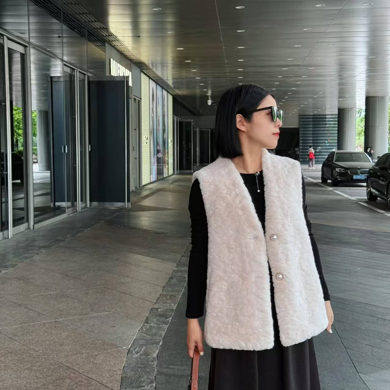 小香风气质时尚百搭马夹秋冬冬季海宁毛毛马甲