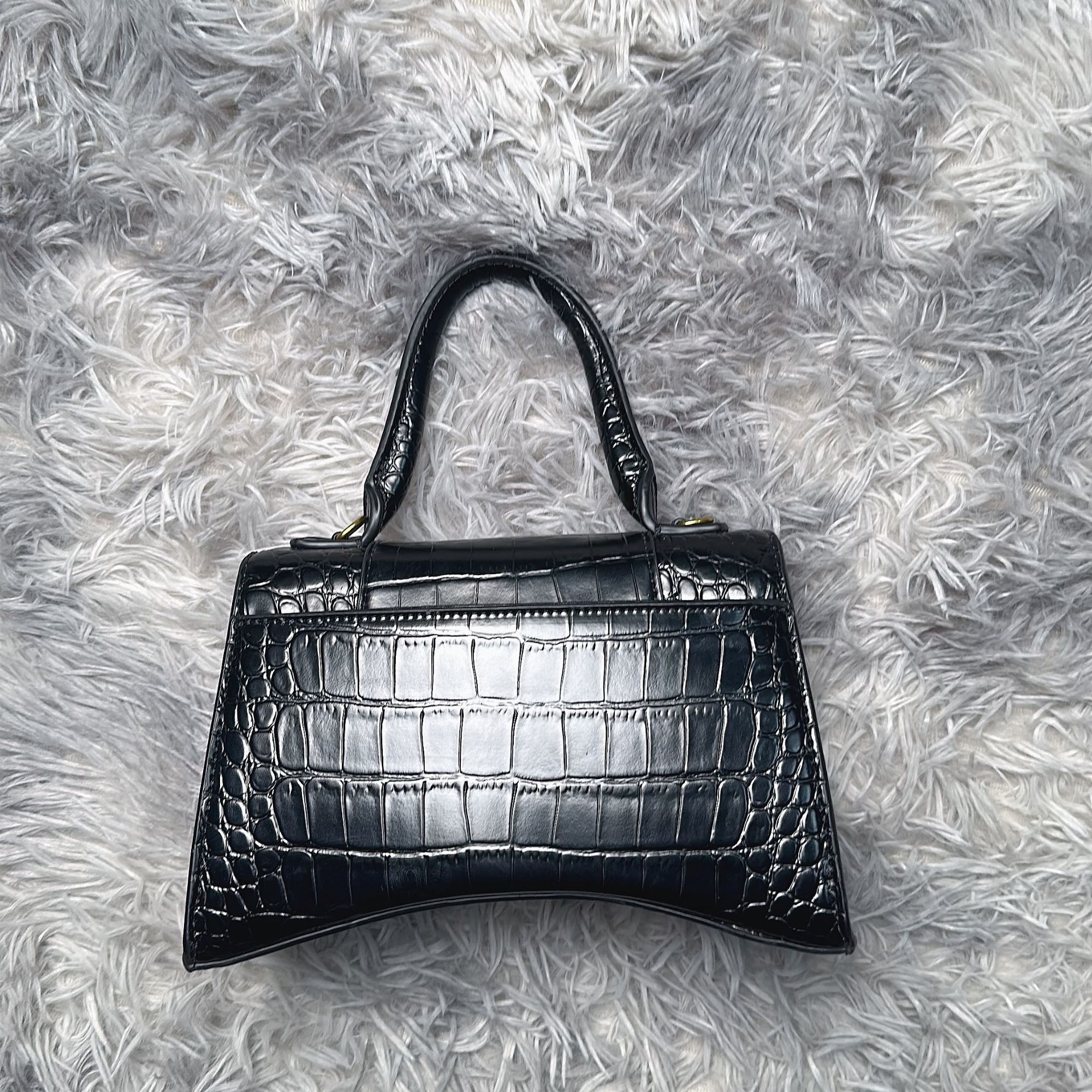 手工沙时尚女包黑色小号百搭  0161