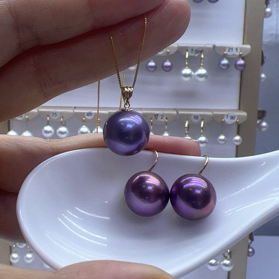 淡水珍珠吊坠(赠链)18K金镶嵌