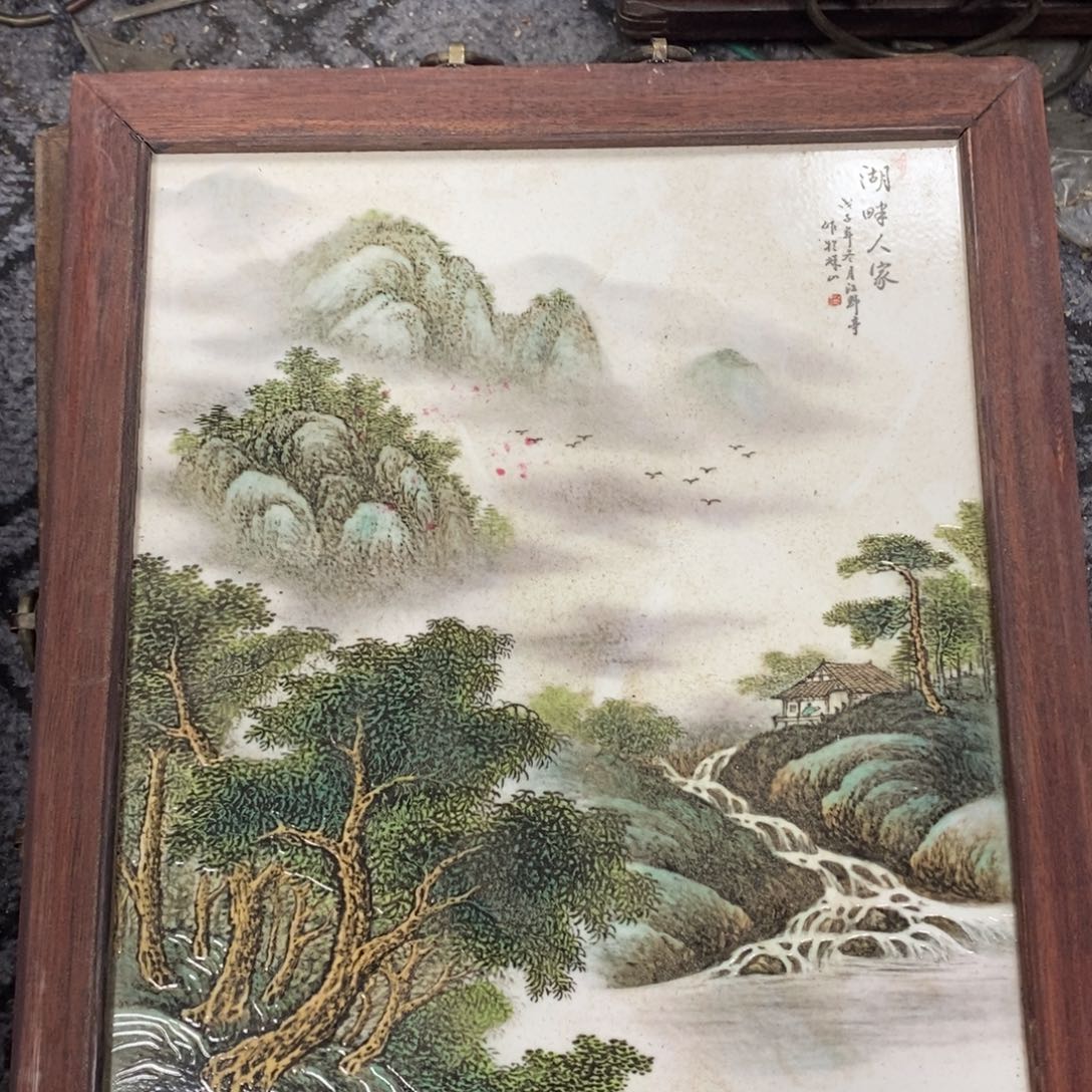 瓷片37*28厘米景德镇瓷板画柴窑烧制