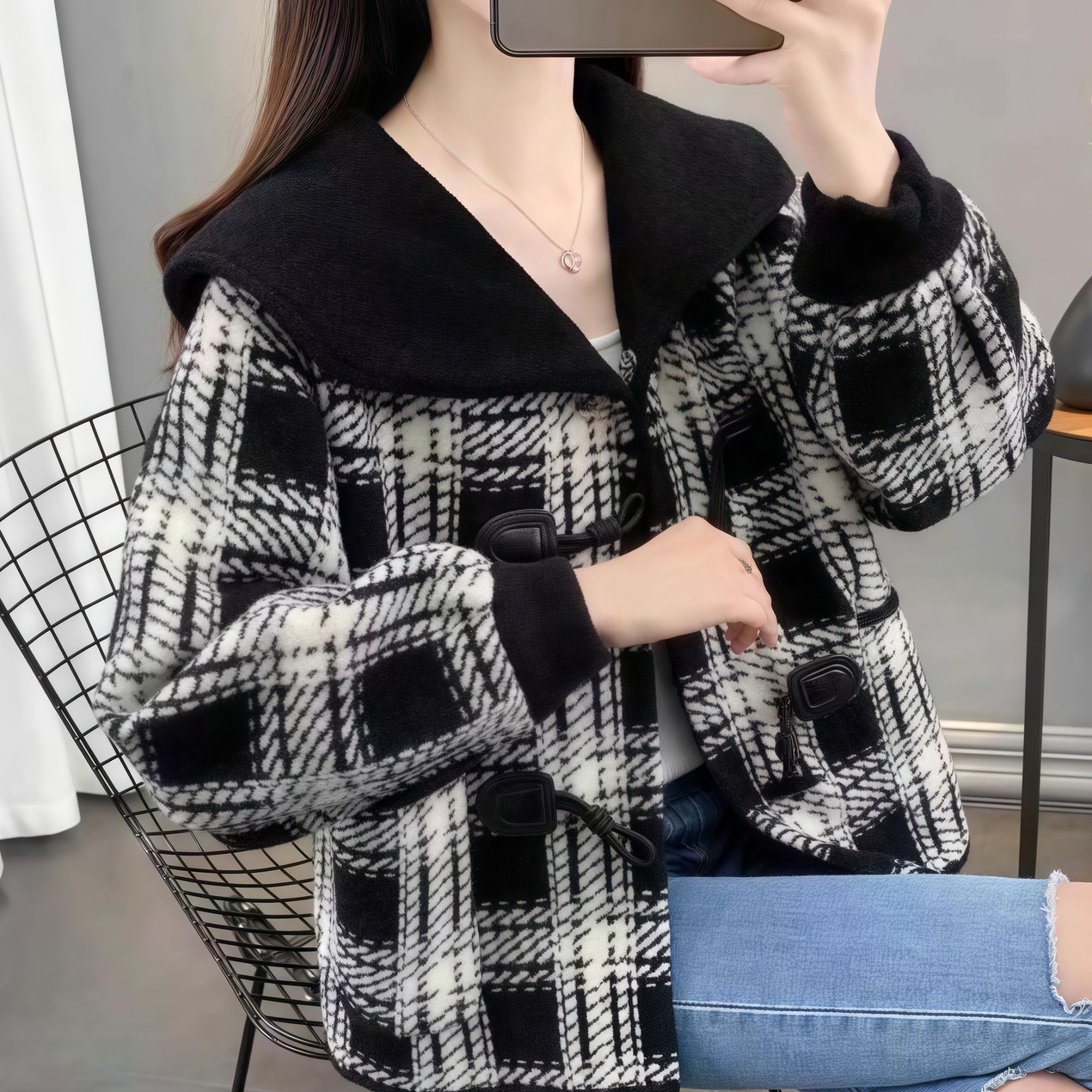 随机一件衣服丶秋冬针织毛呢外套时尚百搭