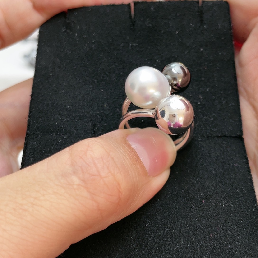 海水珍珠戒指银S925镶嵌