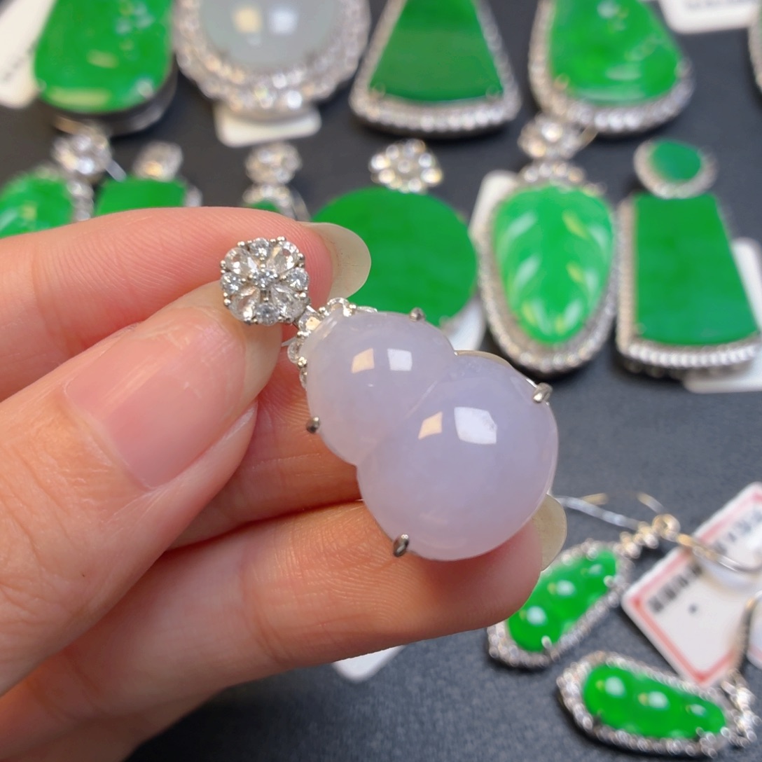 翡翠银S925镶嵌颈饰