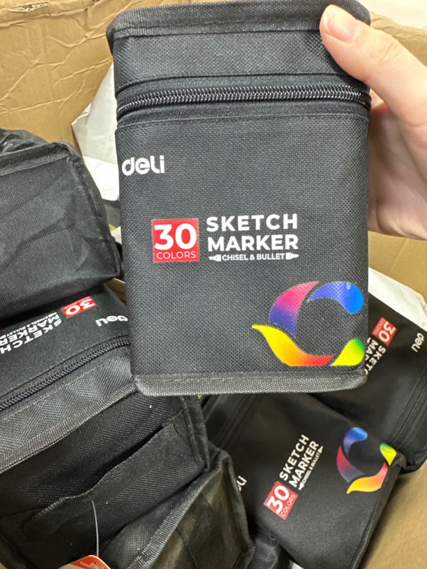 得力30色马克笔双头书写流畅