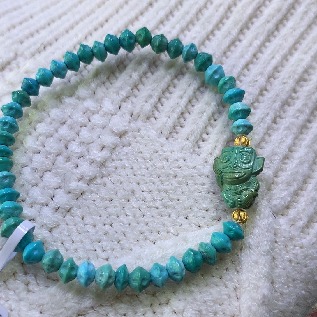 18K金镶嵌绿松石手链