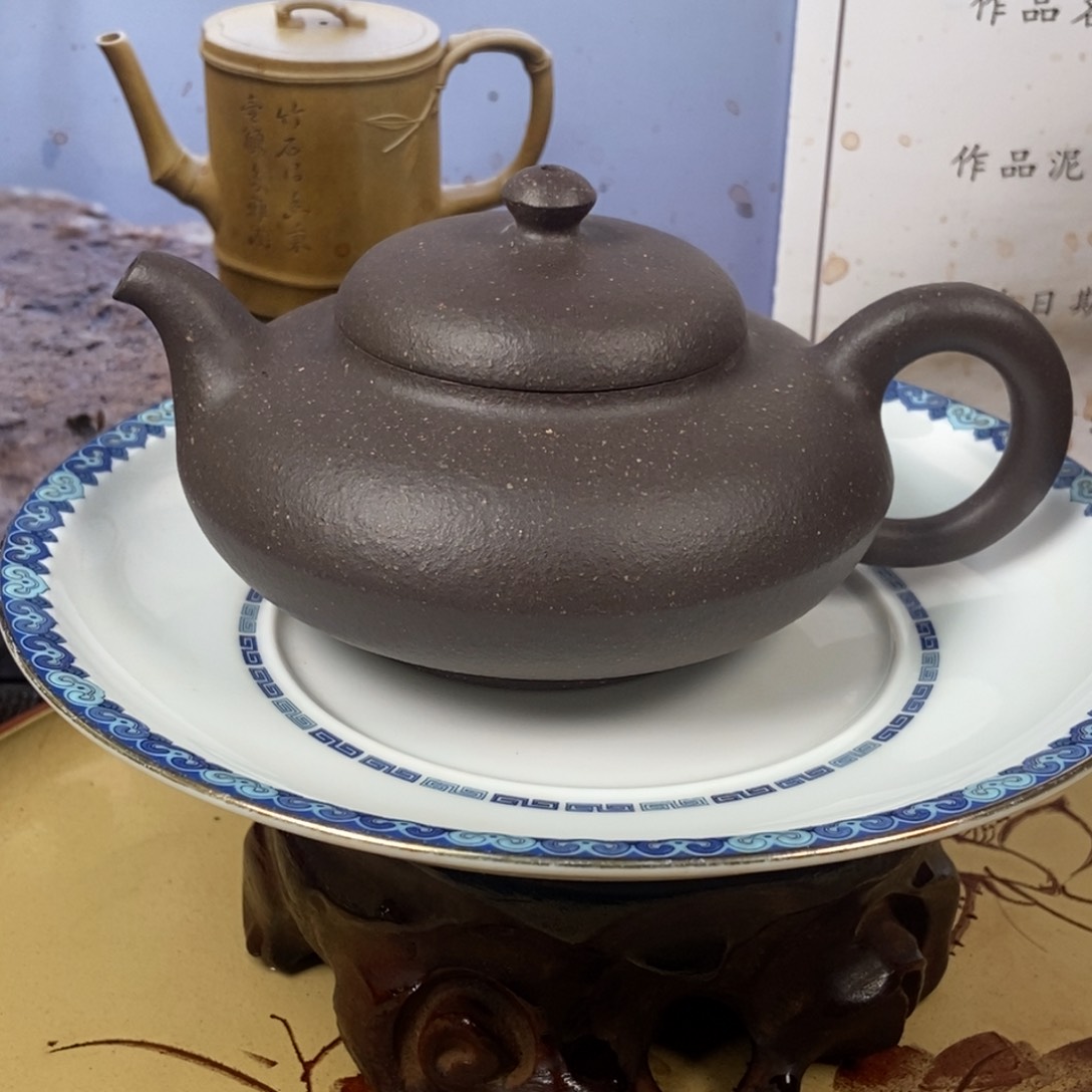 紫砂茶壶大水潭天青容量200