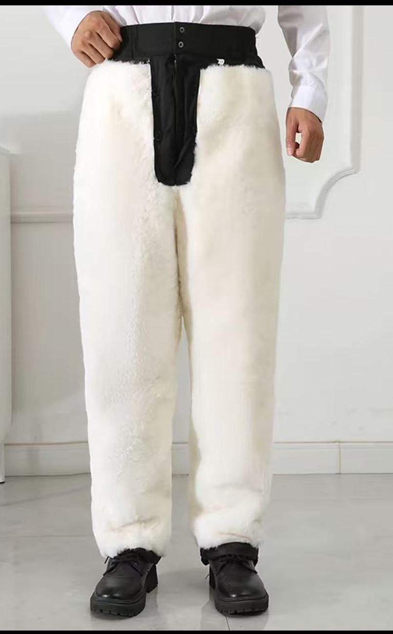 立体剪裁纯色保暖棉裤加厚冲锋裤冬季中老年