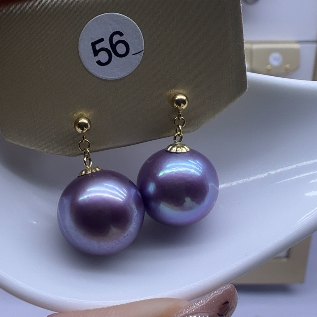 18K金镶嵌耳饰淡水珍珠