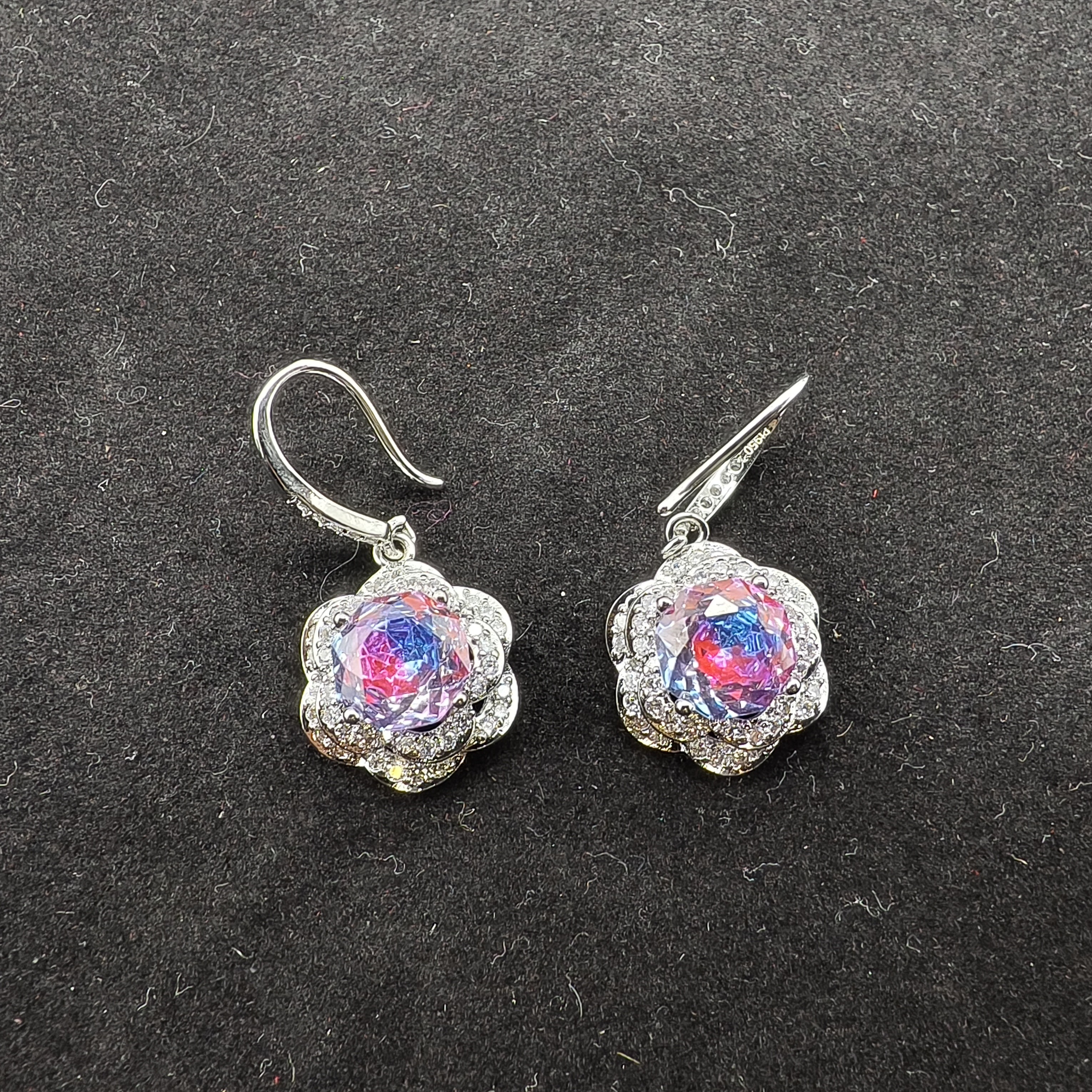 收藏级多彩花朵耳钉185