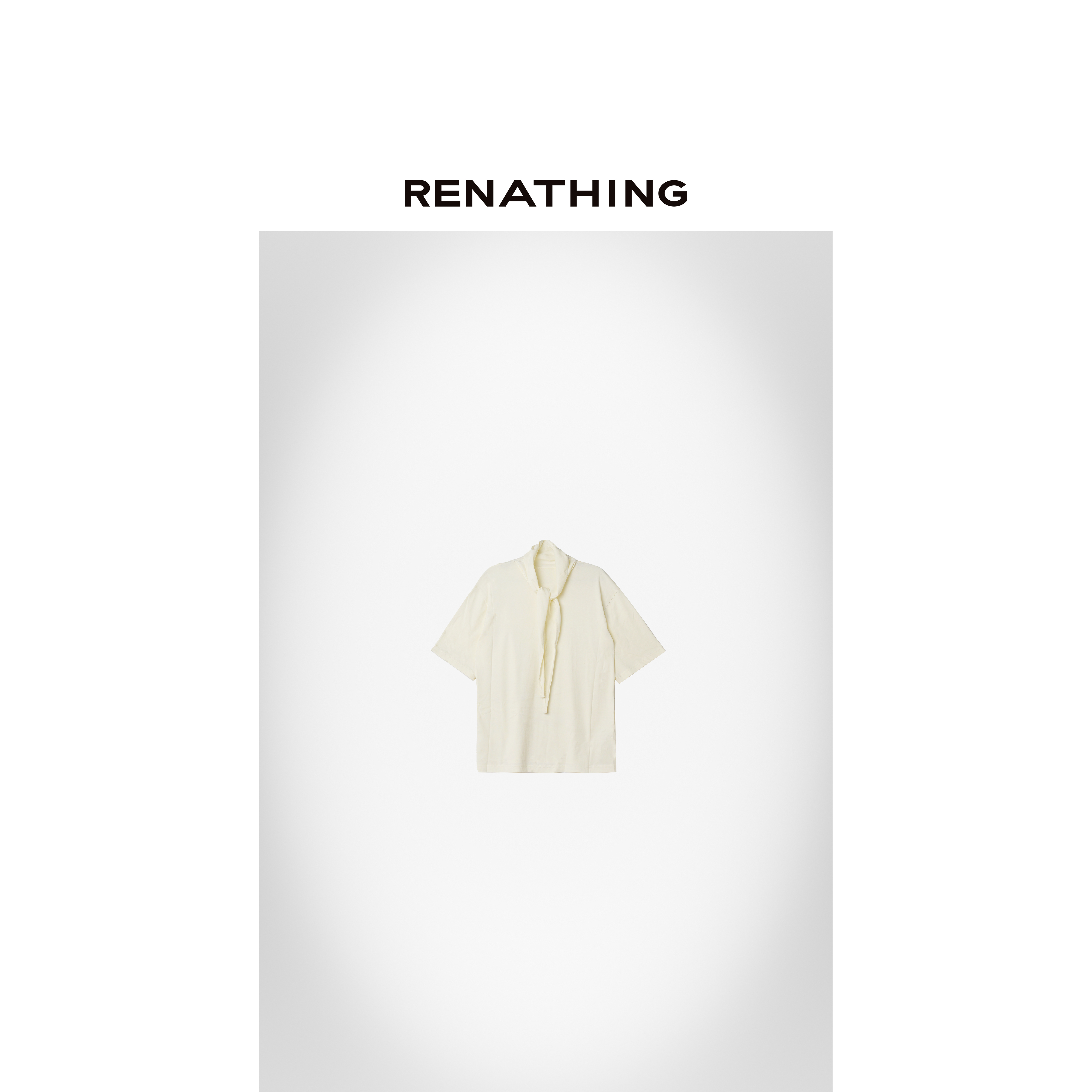 【RENATHING】围巾领棉质T恤