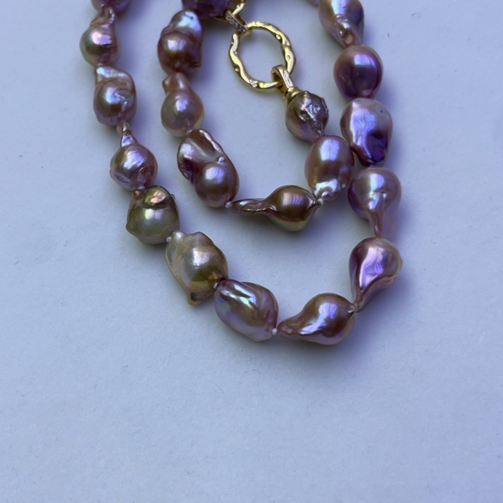 淡水珍珠项链合金往**海