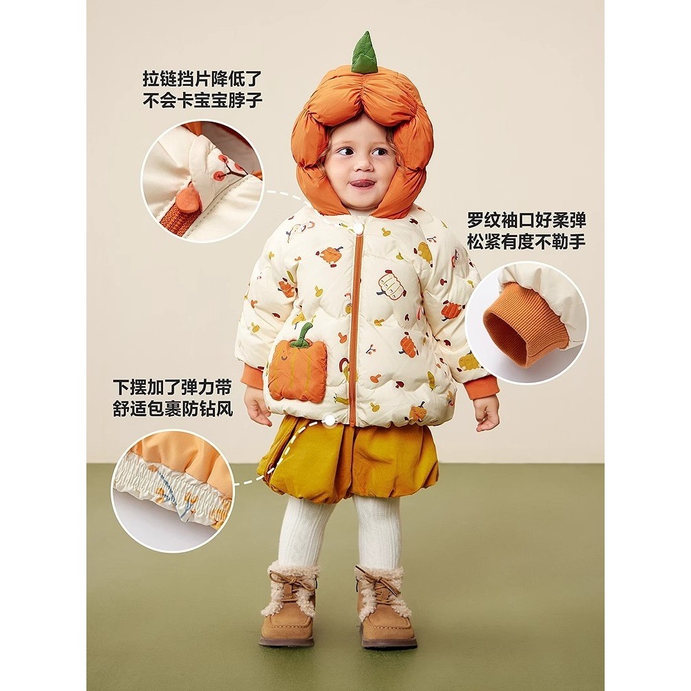 【南瓜】宝宝羽绒服新款男童女童三防外套冬装儿童加厚