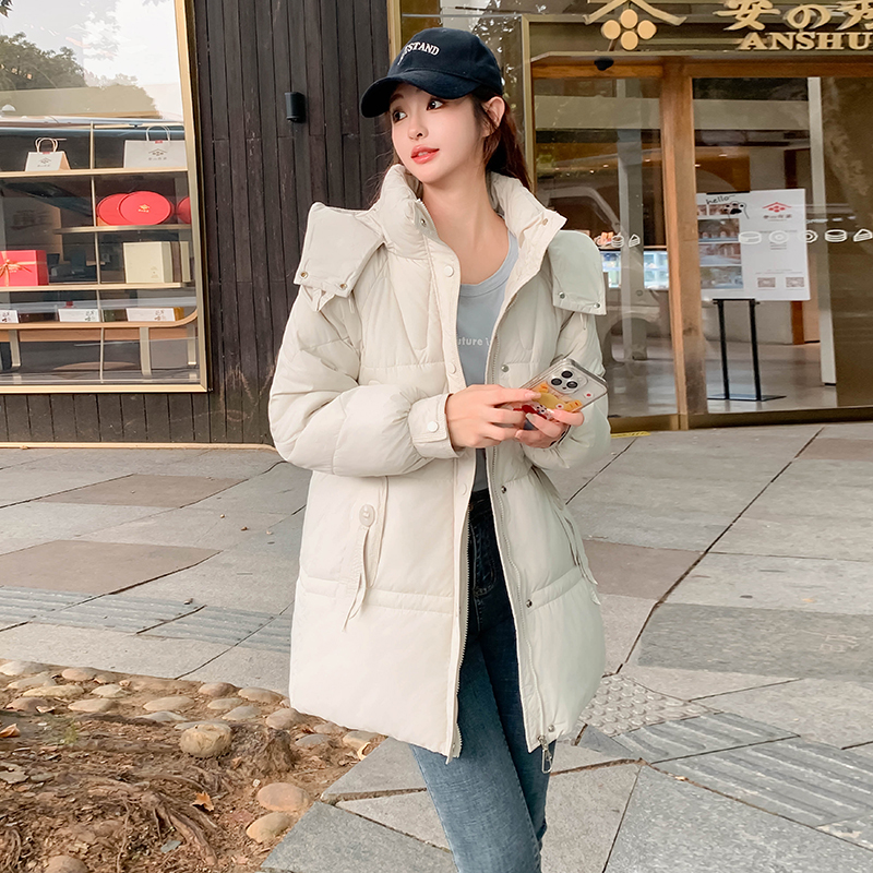 2024加厚羽绒棉服女宽松立领面包服中长款显瘦百搭网红棉袄潮