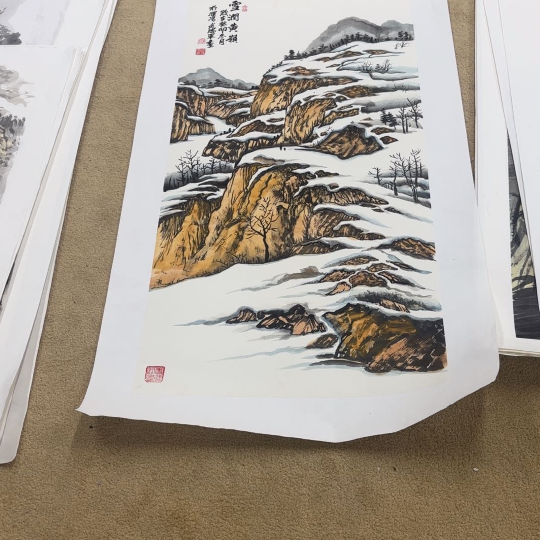 国画潇**雨国画山水武瑞军。 琪