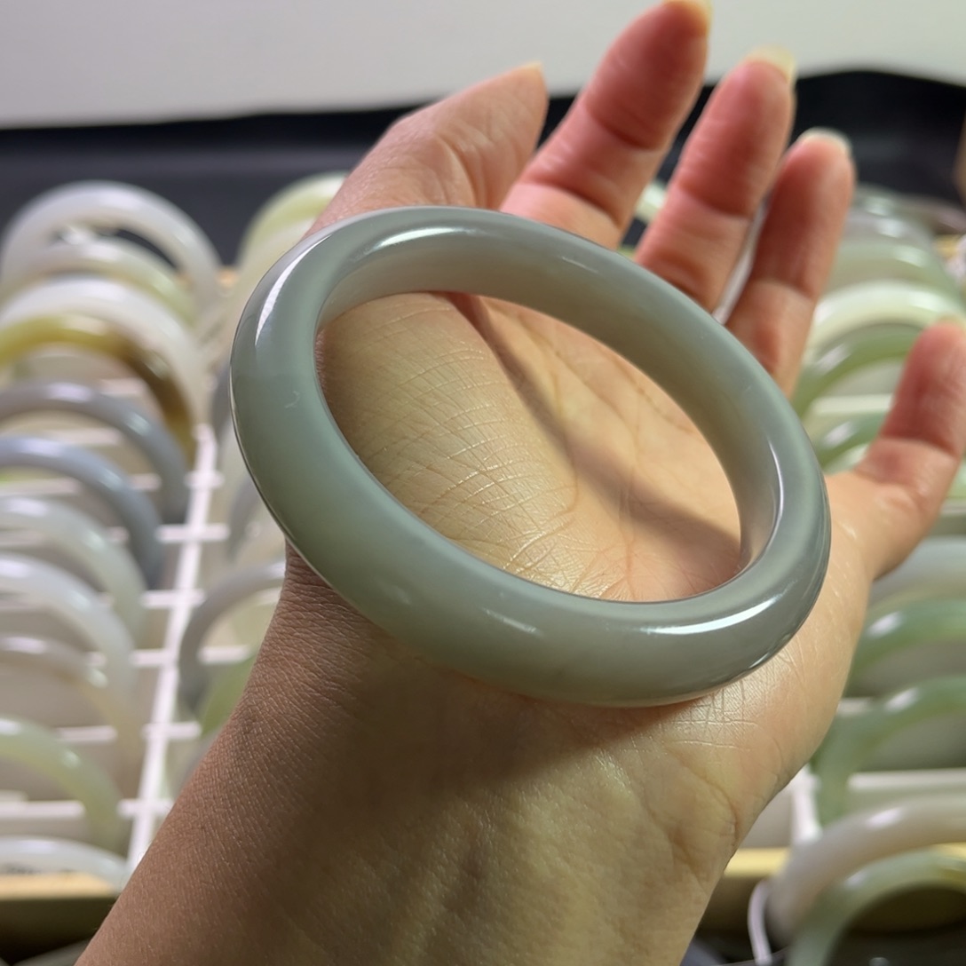 和田玉手镯58➕圈有纹未镶嵌