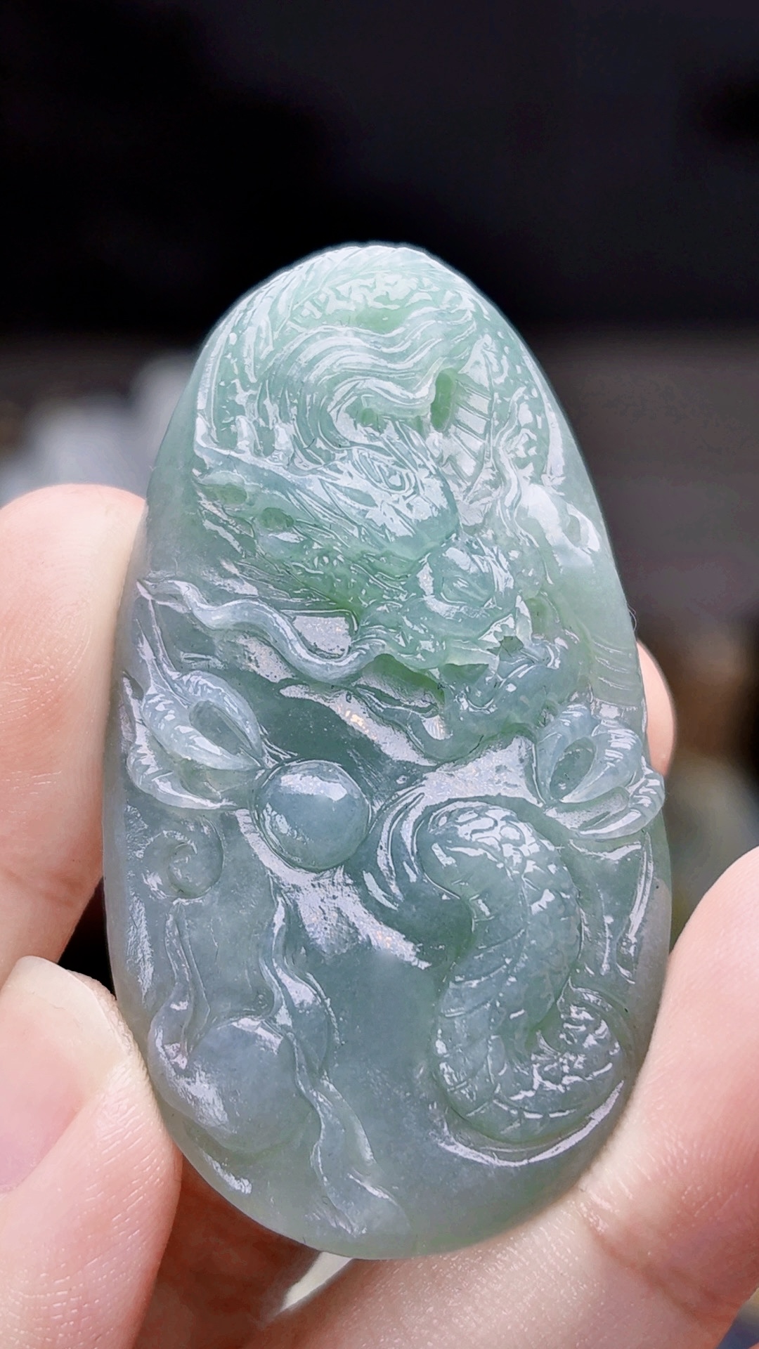 天然缅甸翡翠冰胶蓝龙毛货买断需抛光尺寸54-29-9.5