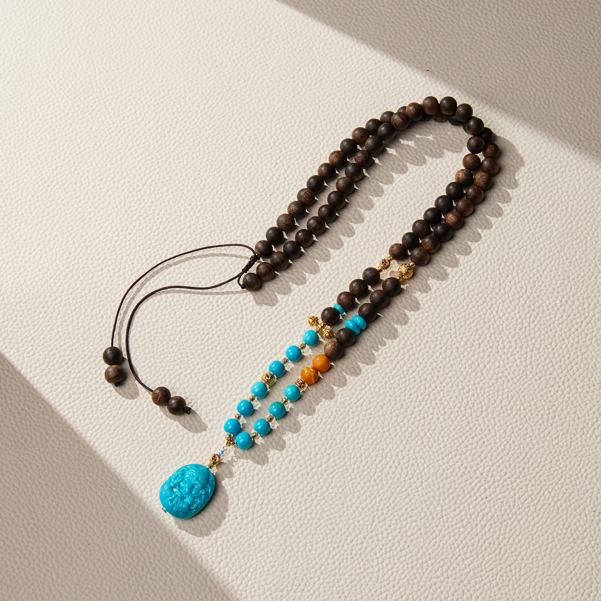 沉香富国岛倒架7m+DIY18k绿松象神牌CFG0025