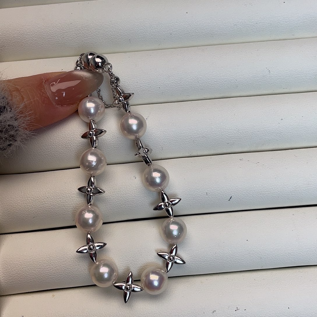 手绳海水珍珠银S925镶嵌