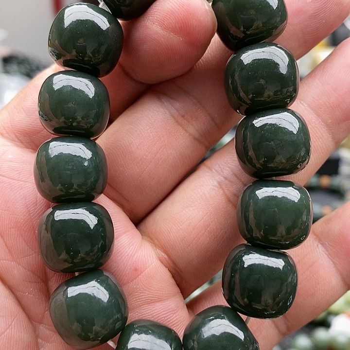 【闪购商品】手链未镶嵌和田玉16冰瓷蓝老型