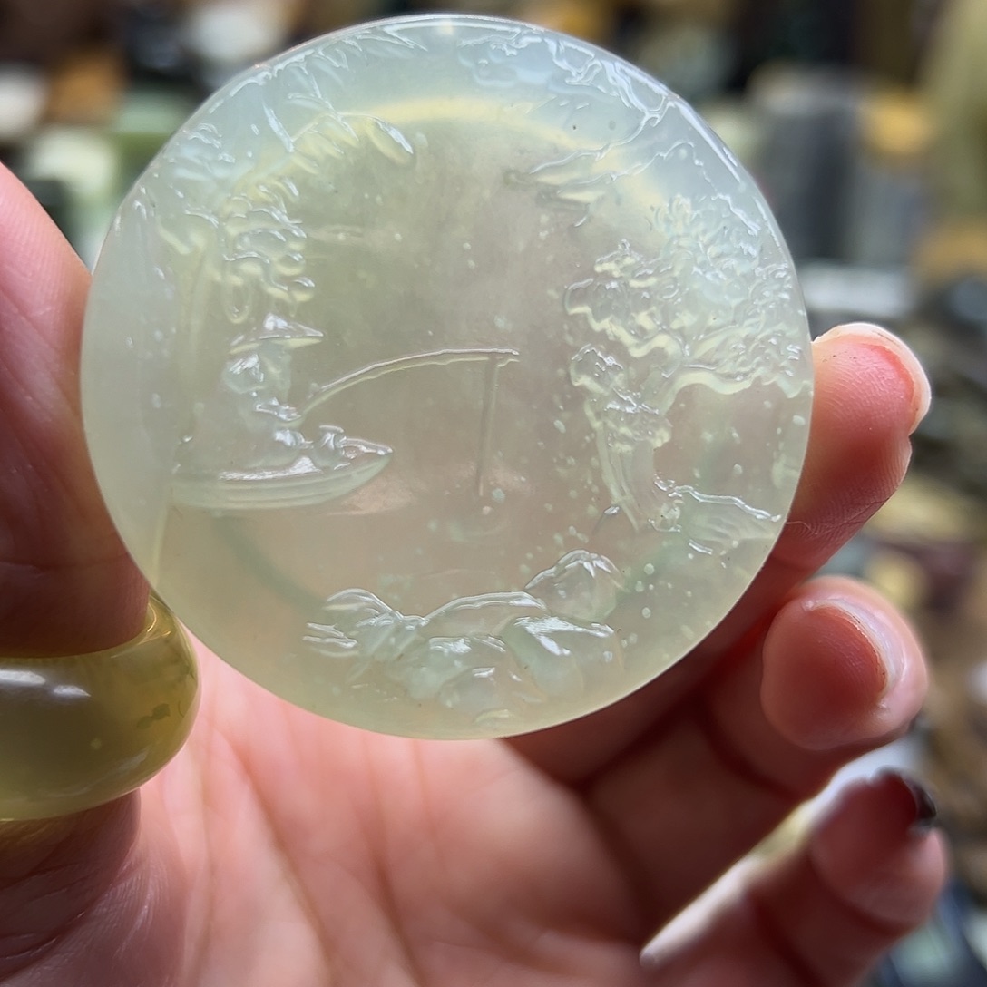 岫玉未镶嵌颈饰岫玉鱼翁