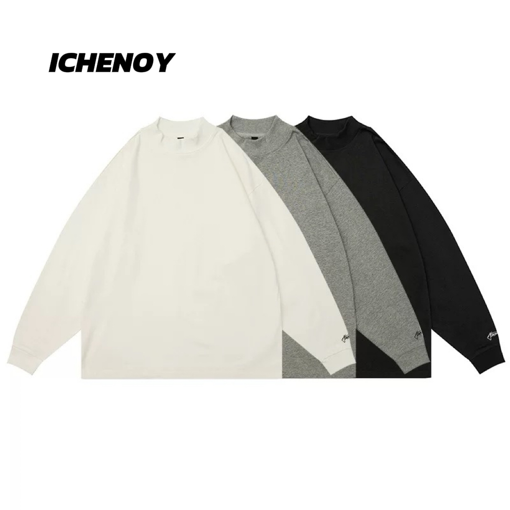 【大集】320克重磅小刺绣基础款纯棉长袖T恤男女百搭打底衫832