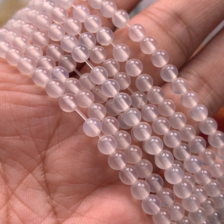 石英质玉未镶嵌颈饰4mm白月光一条