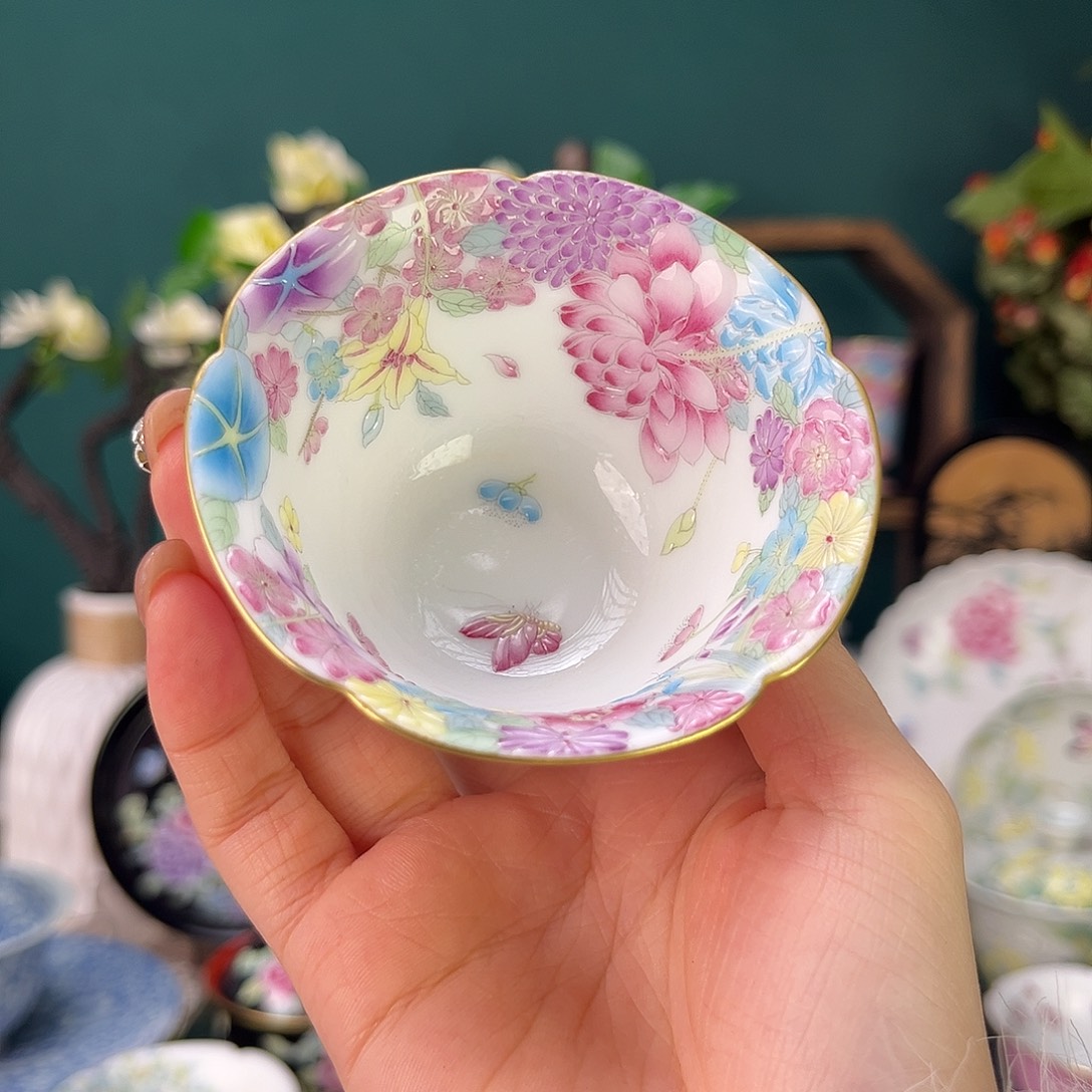 摆件陶景德镇陶瓷手绘茶杯