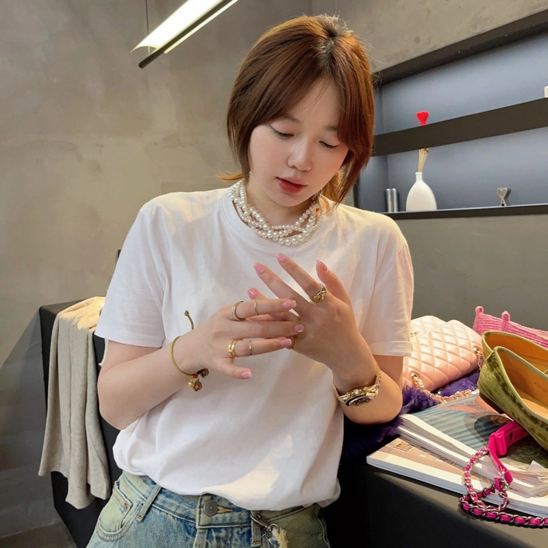 【BORAKOO】简约不简单~百搭圆领半袖T恤女装