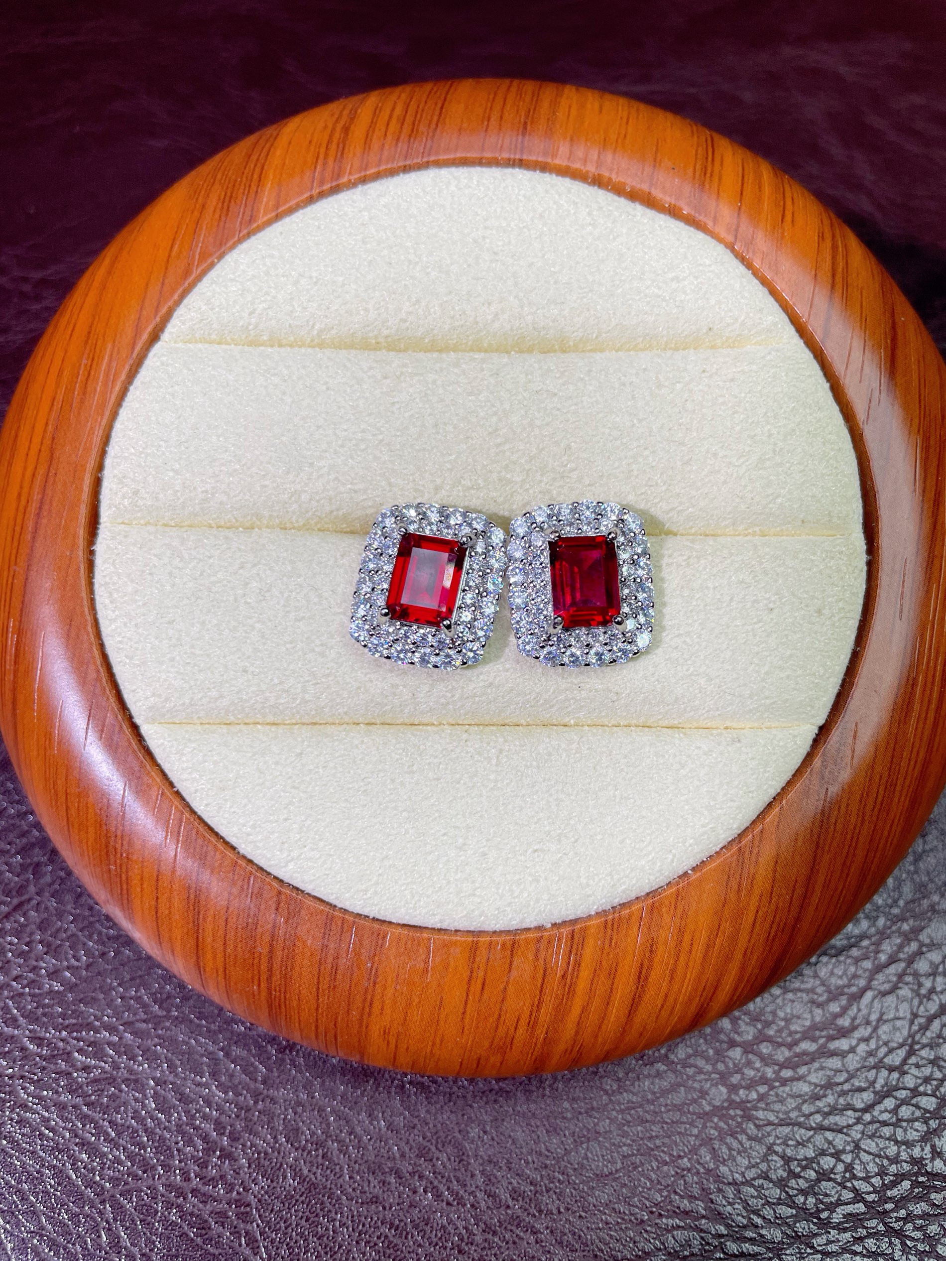 培育红宝石爱丽丝轻奢红宝耳钉094