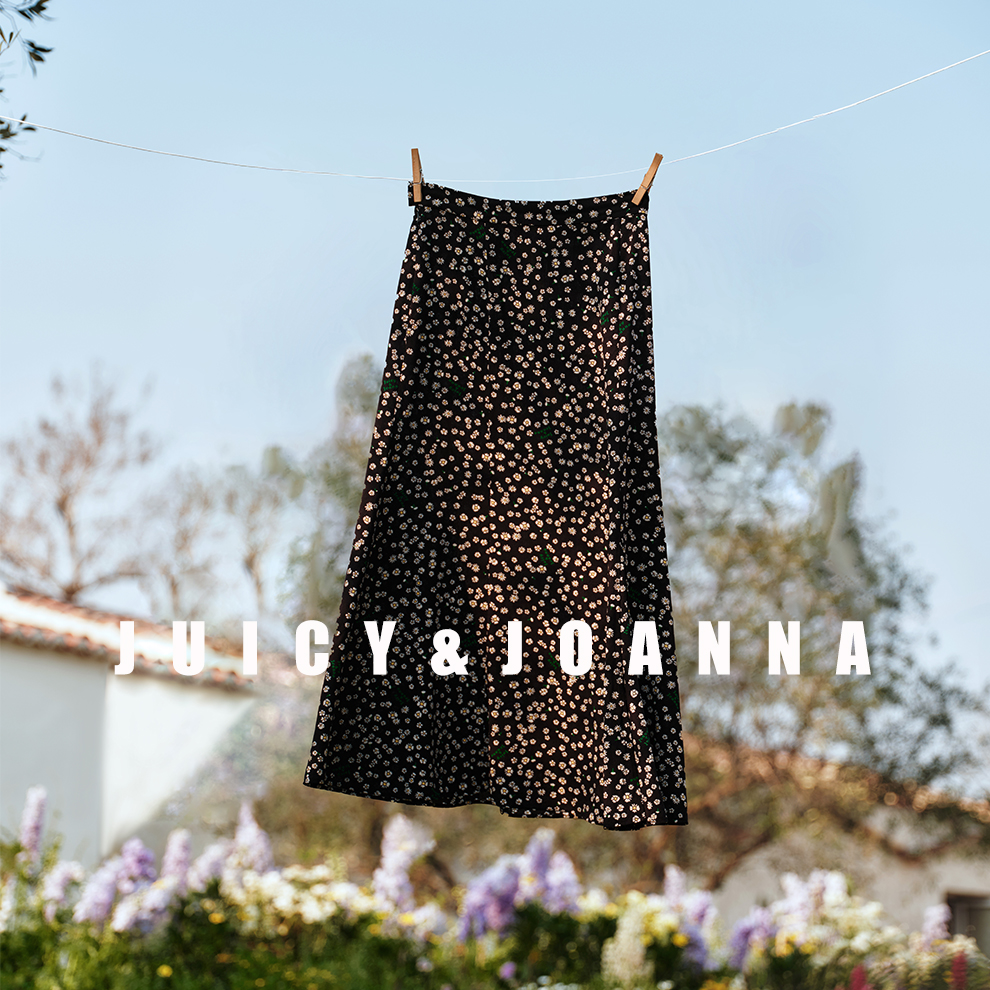 JUICY&JOANNA/橘子樱桃碎花开衩半裙 