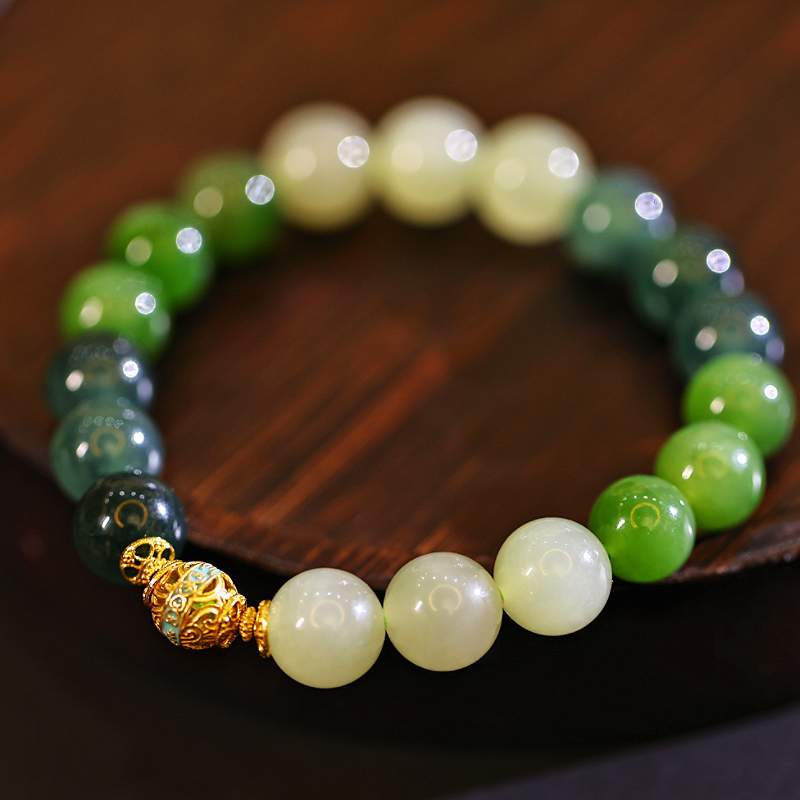 新款高定天然A货翡翠多宝手串简约百搭时尚女款 KBR51121002