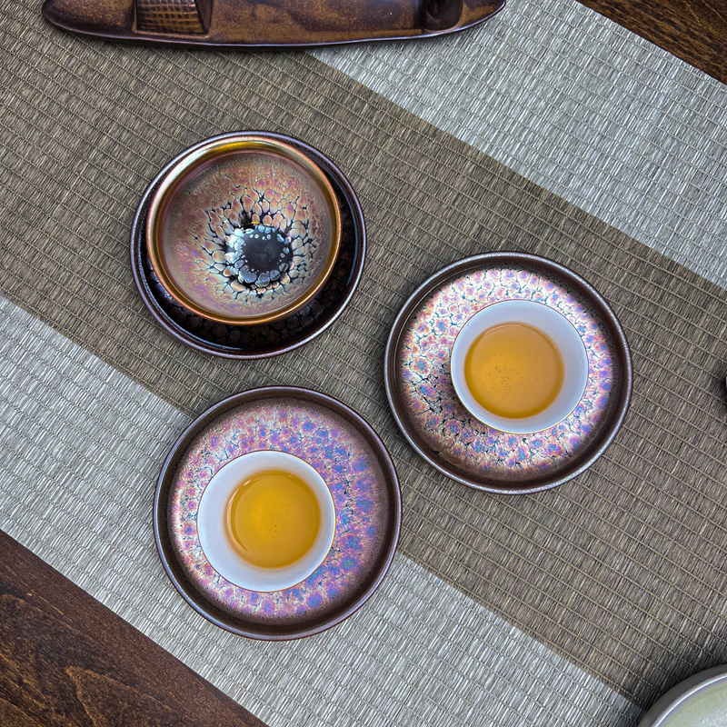 可养彩高档建盏壶承杯垫杯托小号茶托陶瓷隔热底托中式茶道零配件