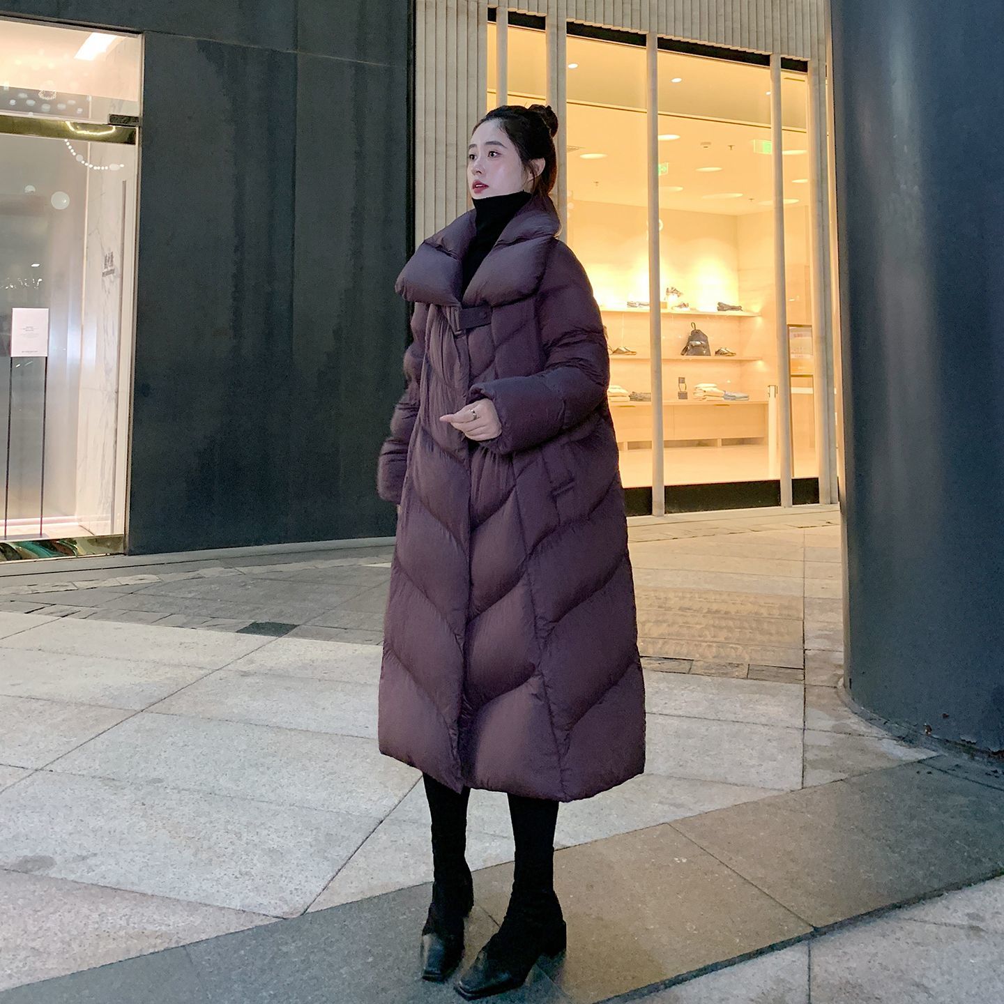 超厚羽绒服女长款2025冬装新款韩版翻领正品90超暖外套极寒