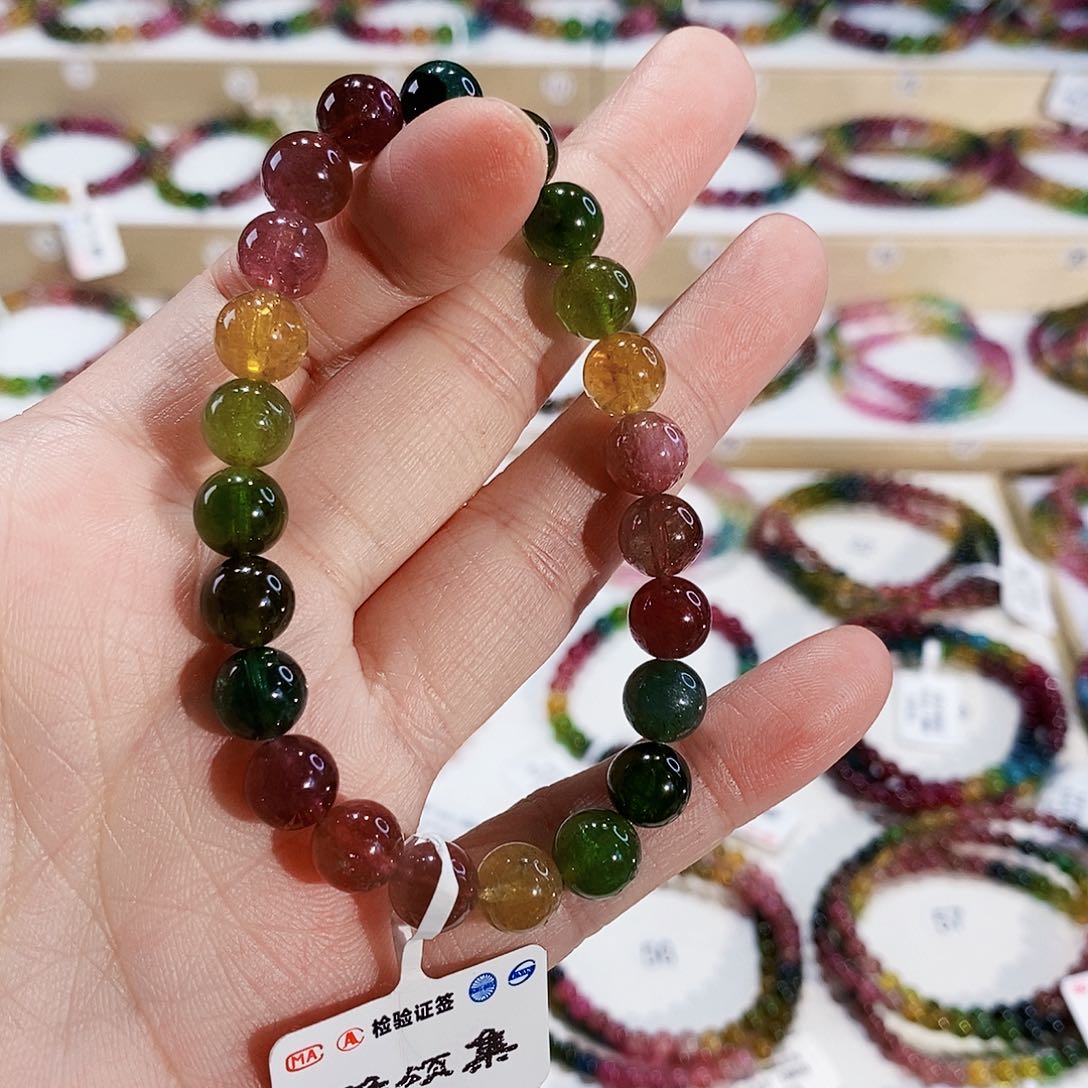 碧玺手链未镶嵌G2148素圈颜色微差