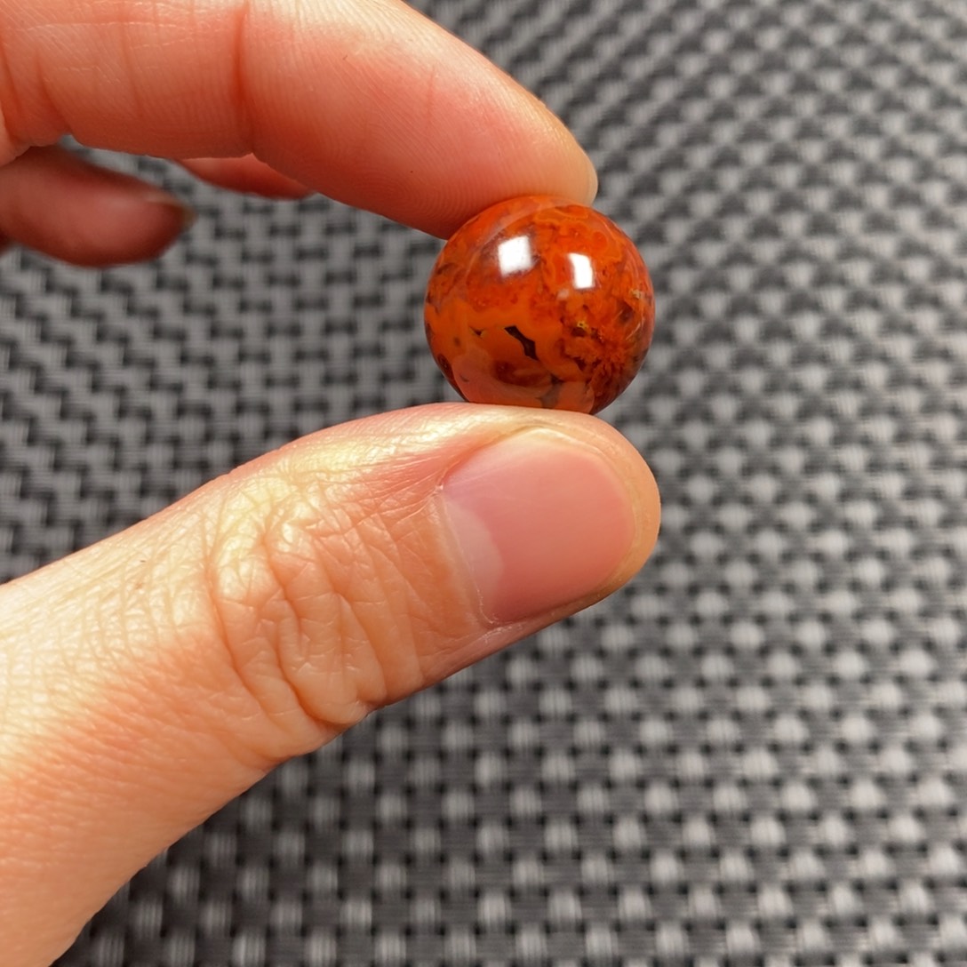玛瑙/玉髓圆珠未镶嵌小****店战国红圆珠