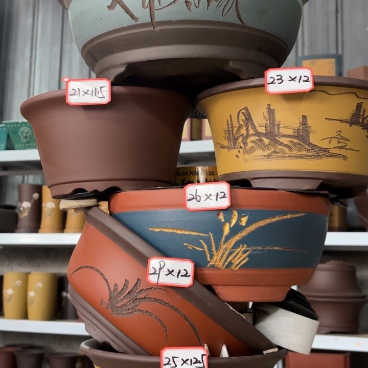 紫砂花盆      100-6。     